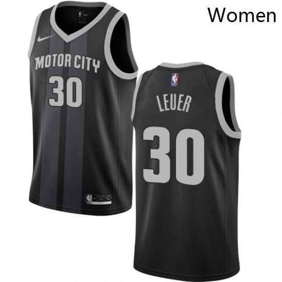 Womens Nike Detroit Pistons 30 Jon Leuer Swingman Black NBA Jersey City Edition